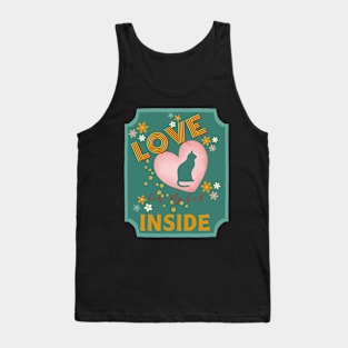 Love for My Cat Valentine's Day Gift Stylish Fashion for Single Pet Owners Tank Top